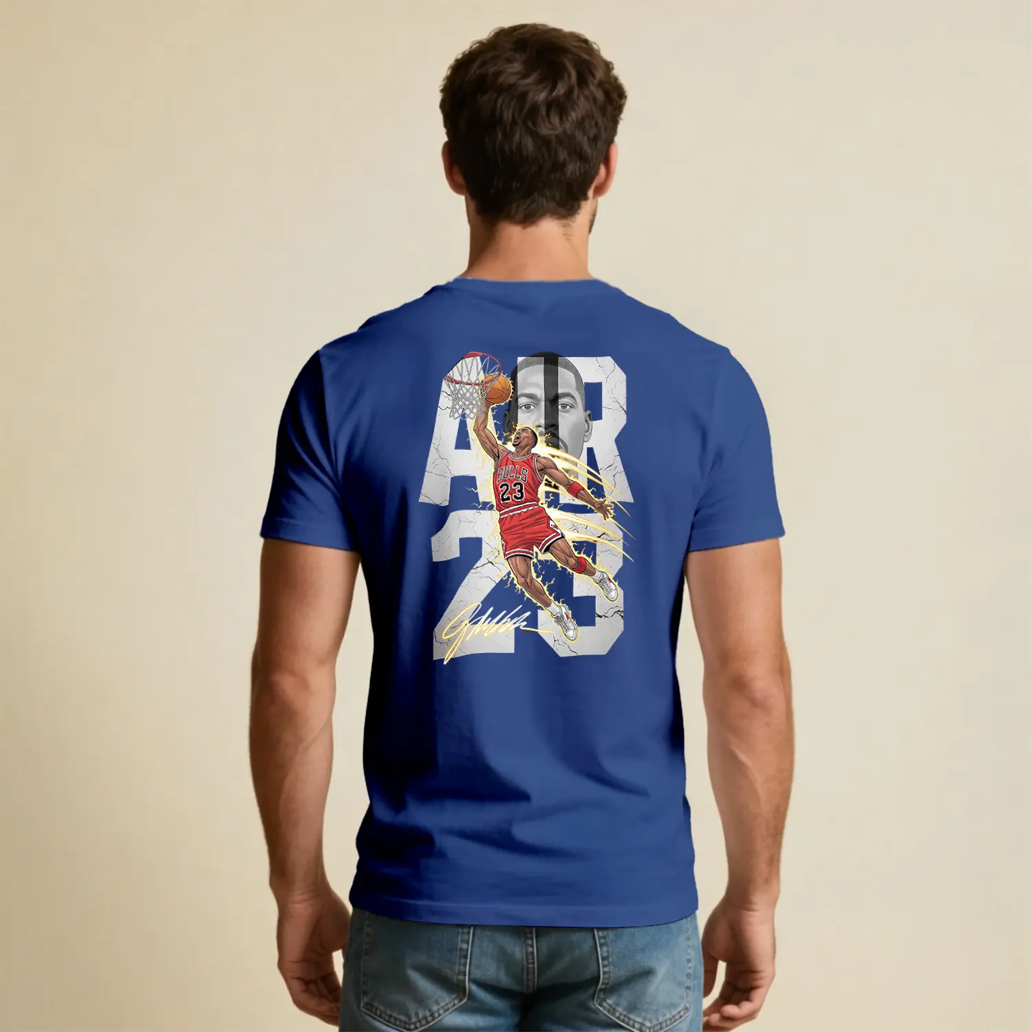 Air 23 Basketbol Efsanesi Pota Altı Baskılı Erkek Tişört