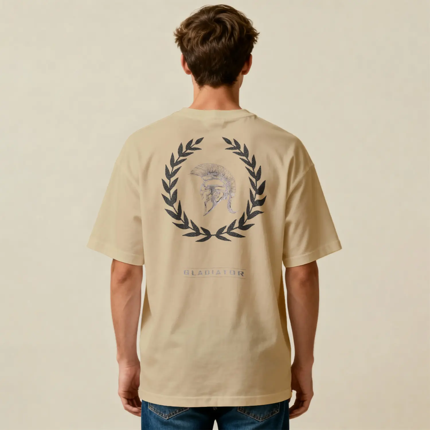 Asil Tasarımlı Zafer Tacı Baskılı Erkek Tişört