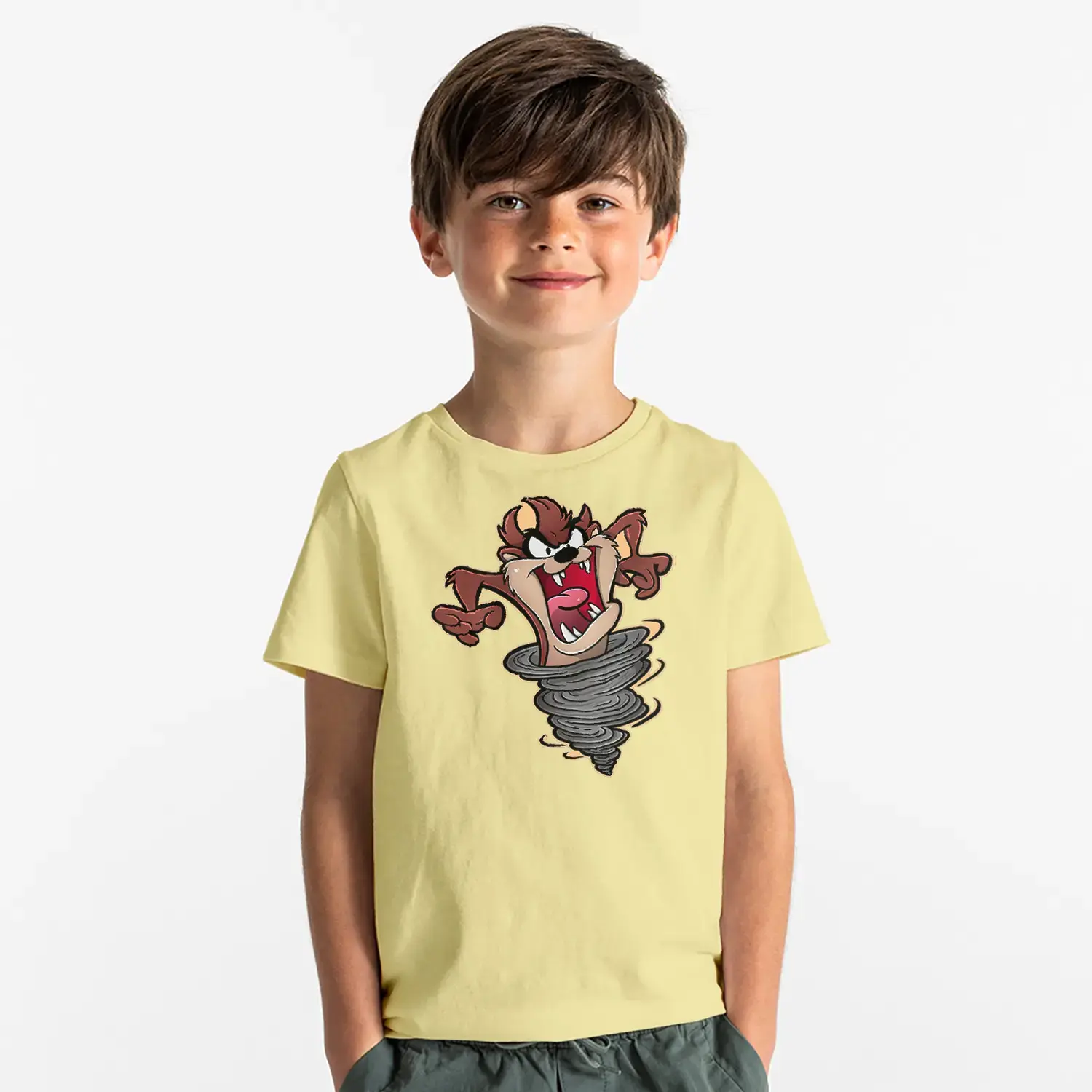 Çılgın Kasırga Canavar Baskılı Erkek Çocuk Tişört