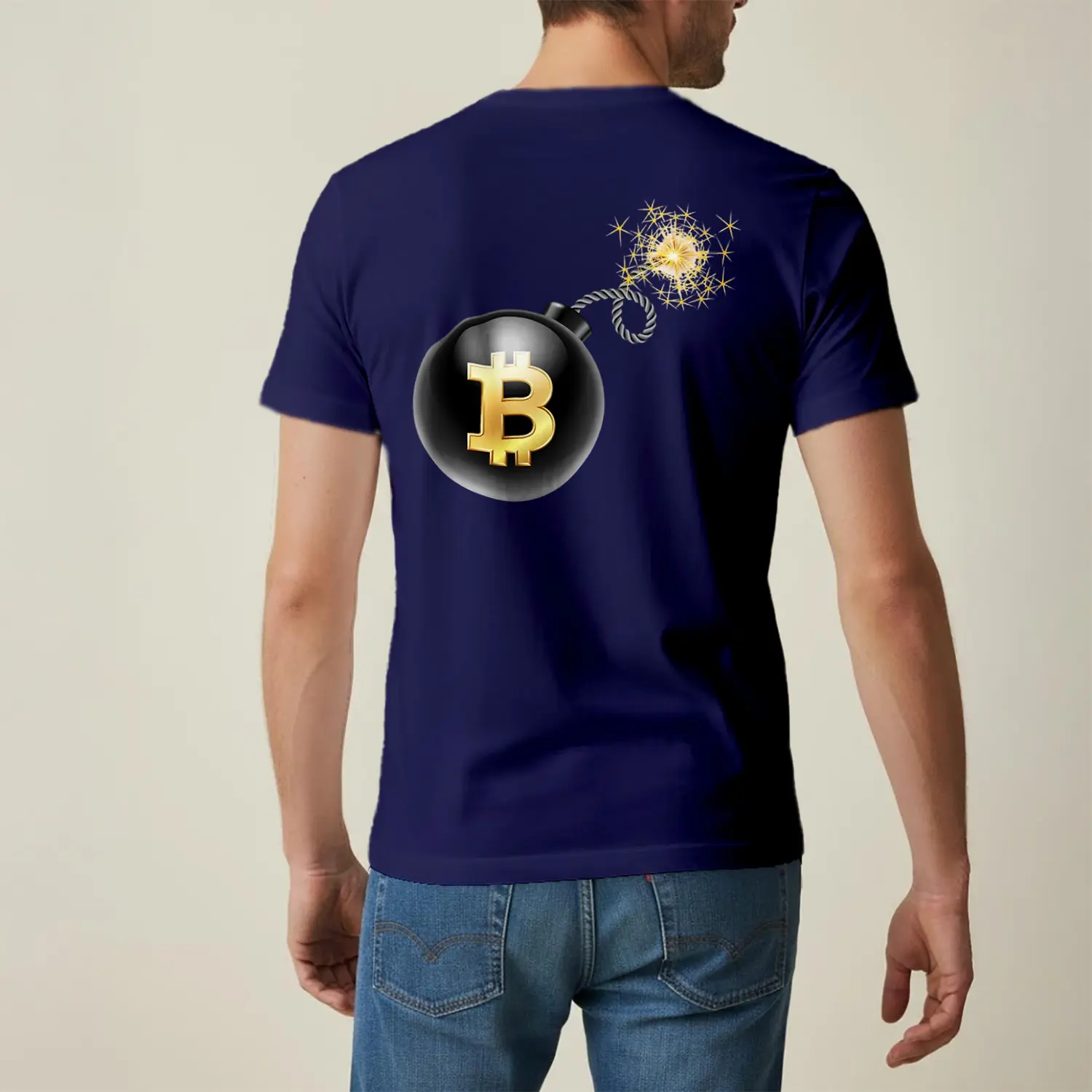 Dinamik Siyah Bombalı Tasarım Baskılı Erkek Tişört