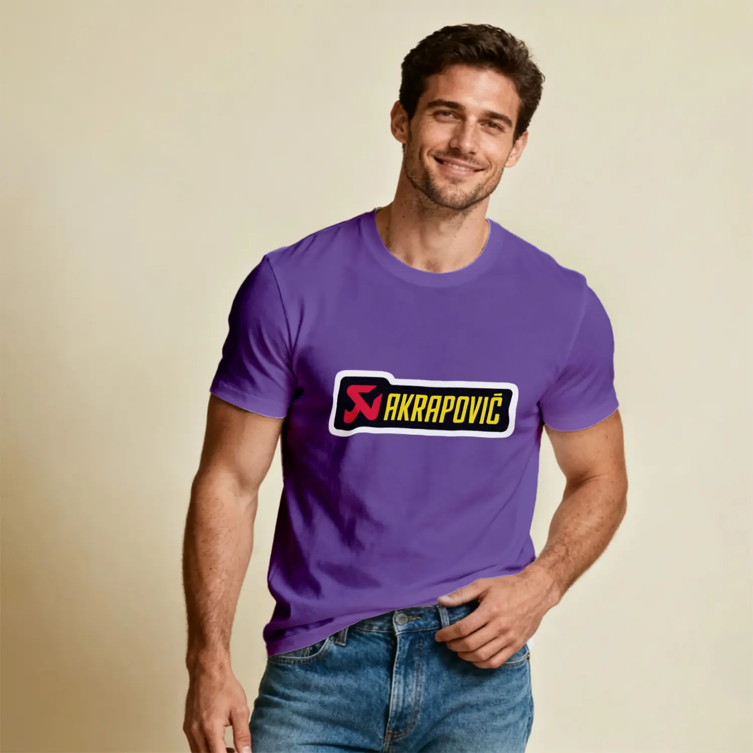 Egzoz Sistemi Markası Siyah Etiket Logo Baskılı Erkek Tişört - Görsel 2