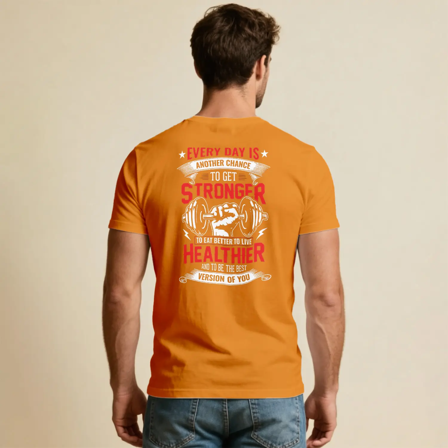 Every Day Is Another Chance Stronger Healthier Baskılı Erkek Tişört