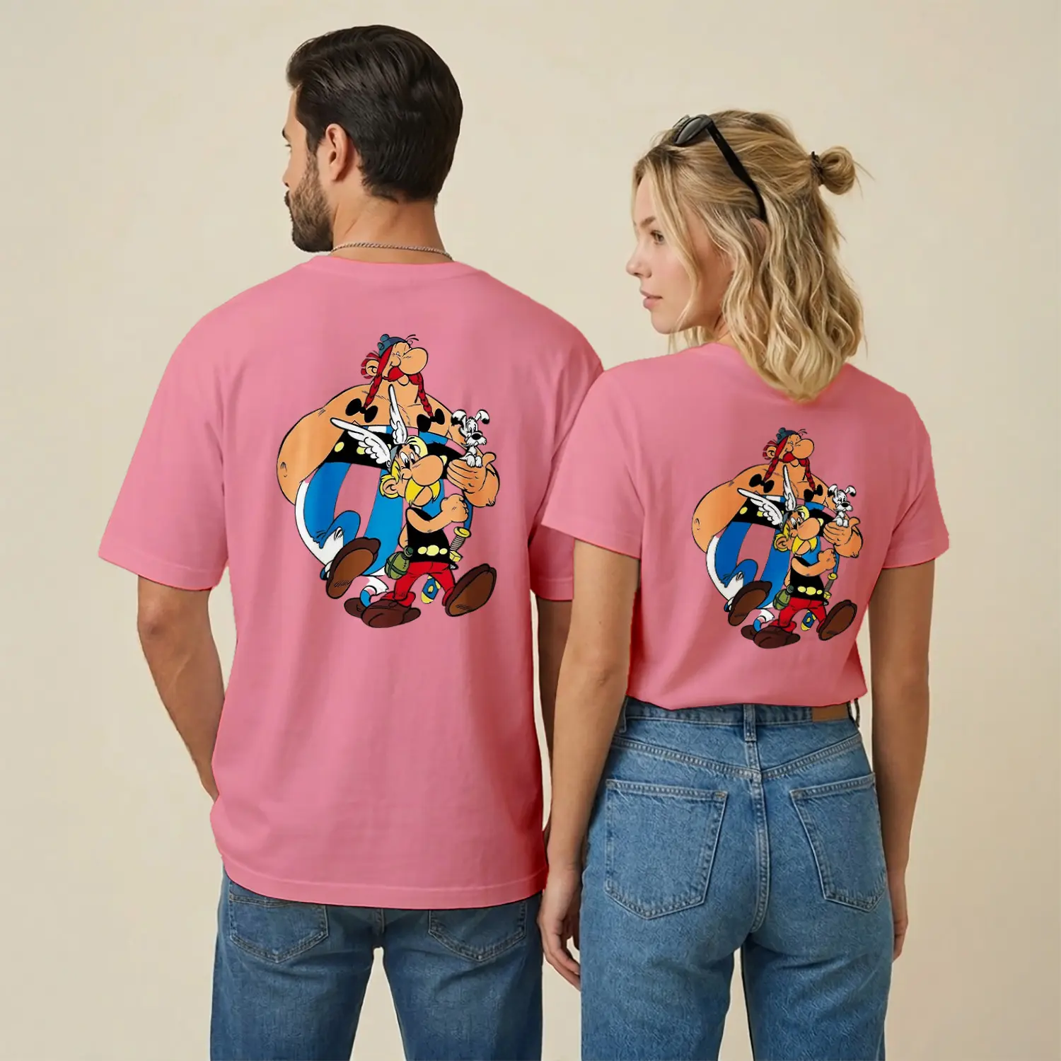 Galya Savaşçısı Üçlü Çizgi Film Karakteri Grubu Baskılı Unisex Tişört