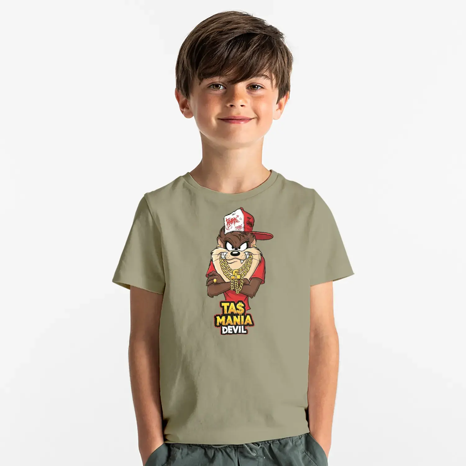 Hip-Hop Canavar Stil Baskılı Erkek Çocuk Tişört