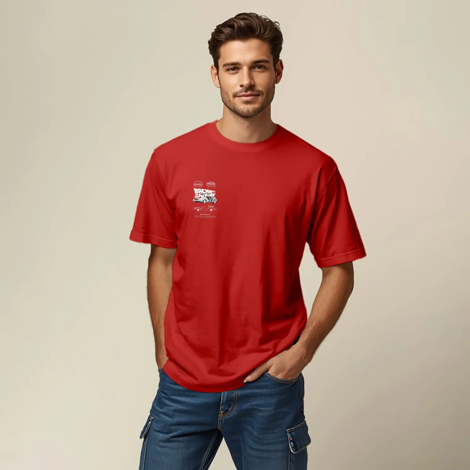 Desenli Minimalist Tasarım Baskılı Erkek Tişört