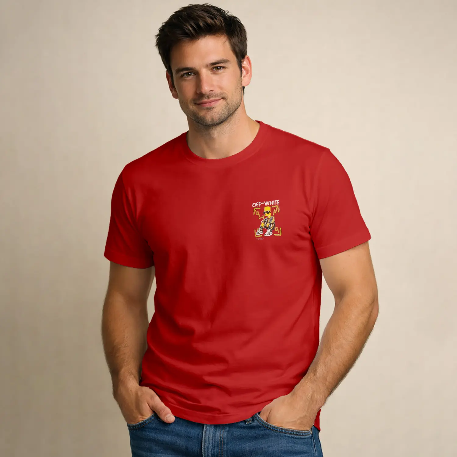 Karakter Baskılı Erkek Tişört