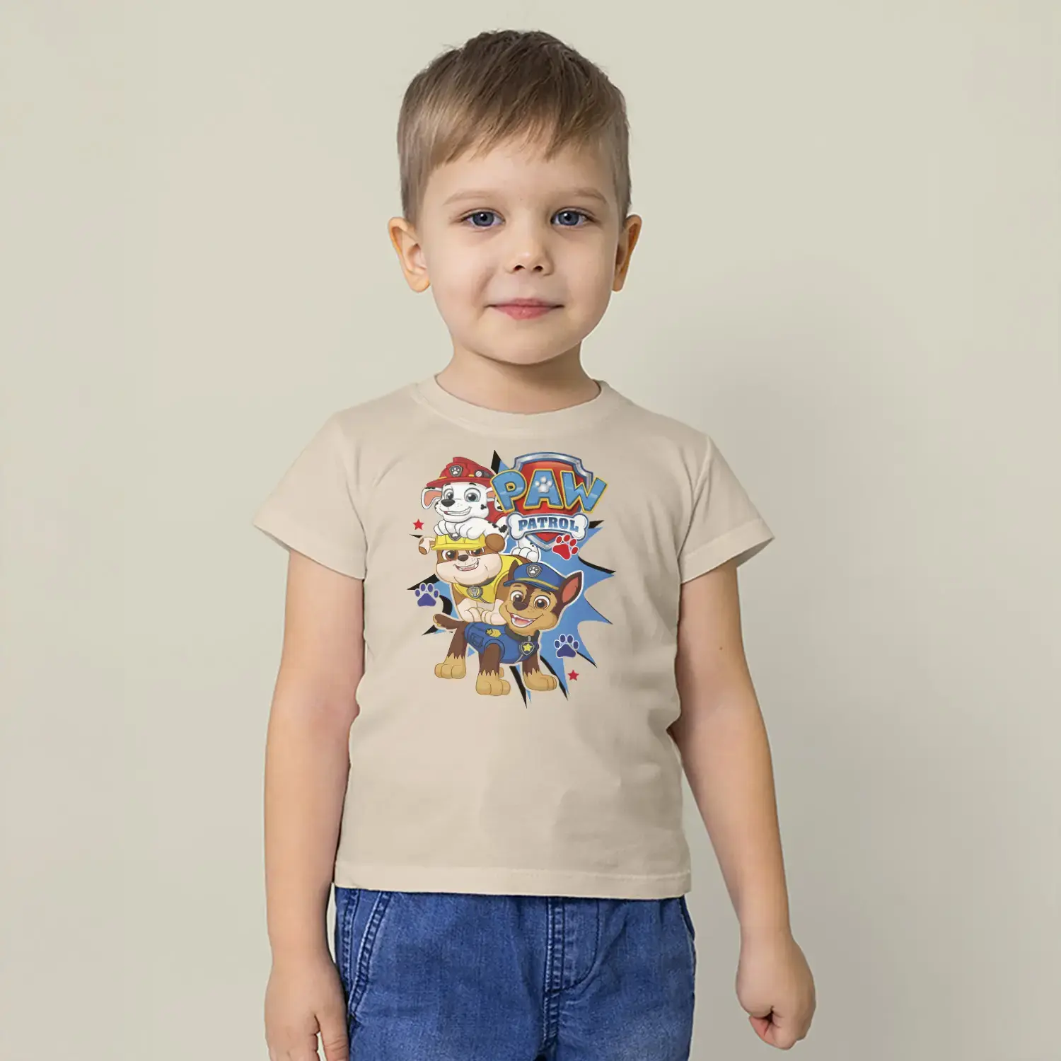Kahraman Köpekler Figürlü Baskılı Erkek Çocuk Tişört