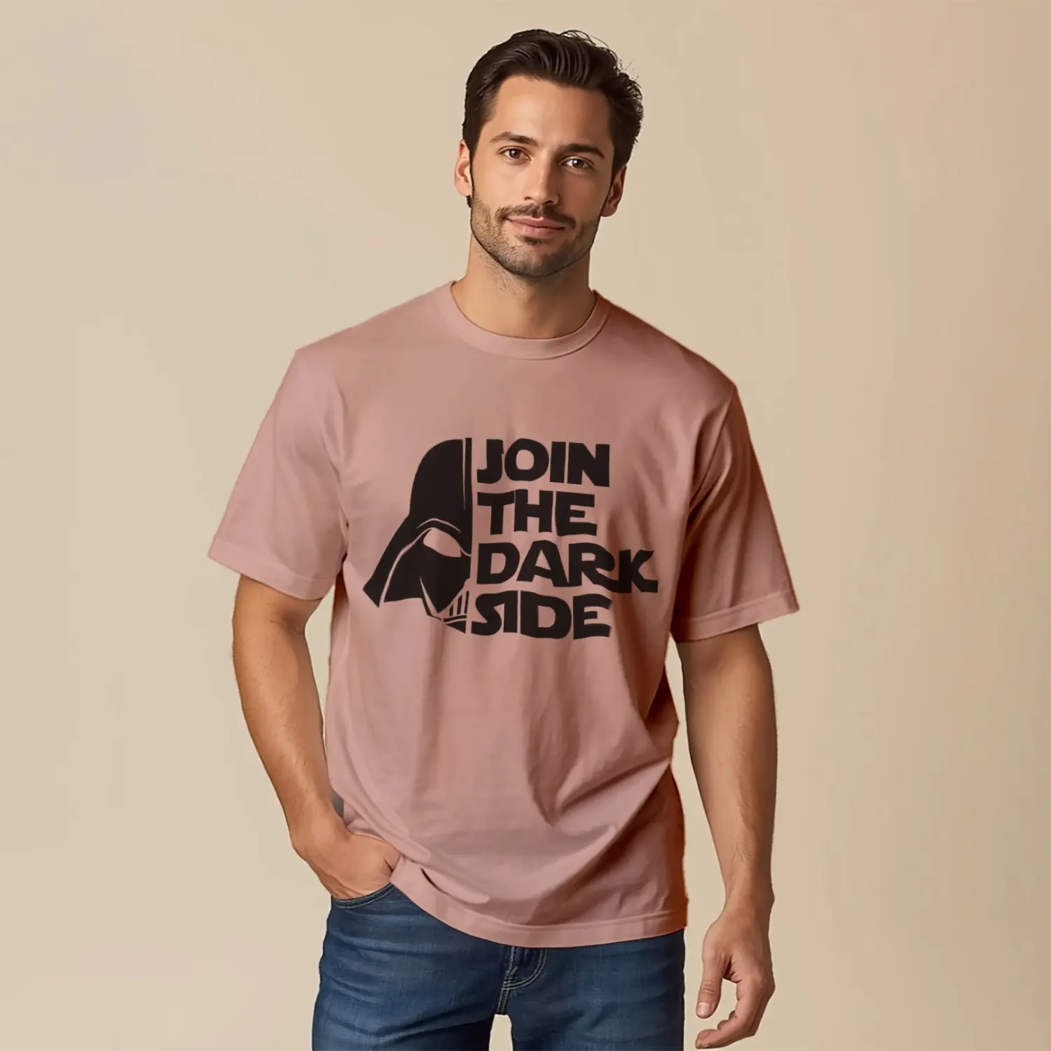 Karanlık Taraf Baskılı Erkek Tişört