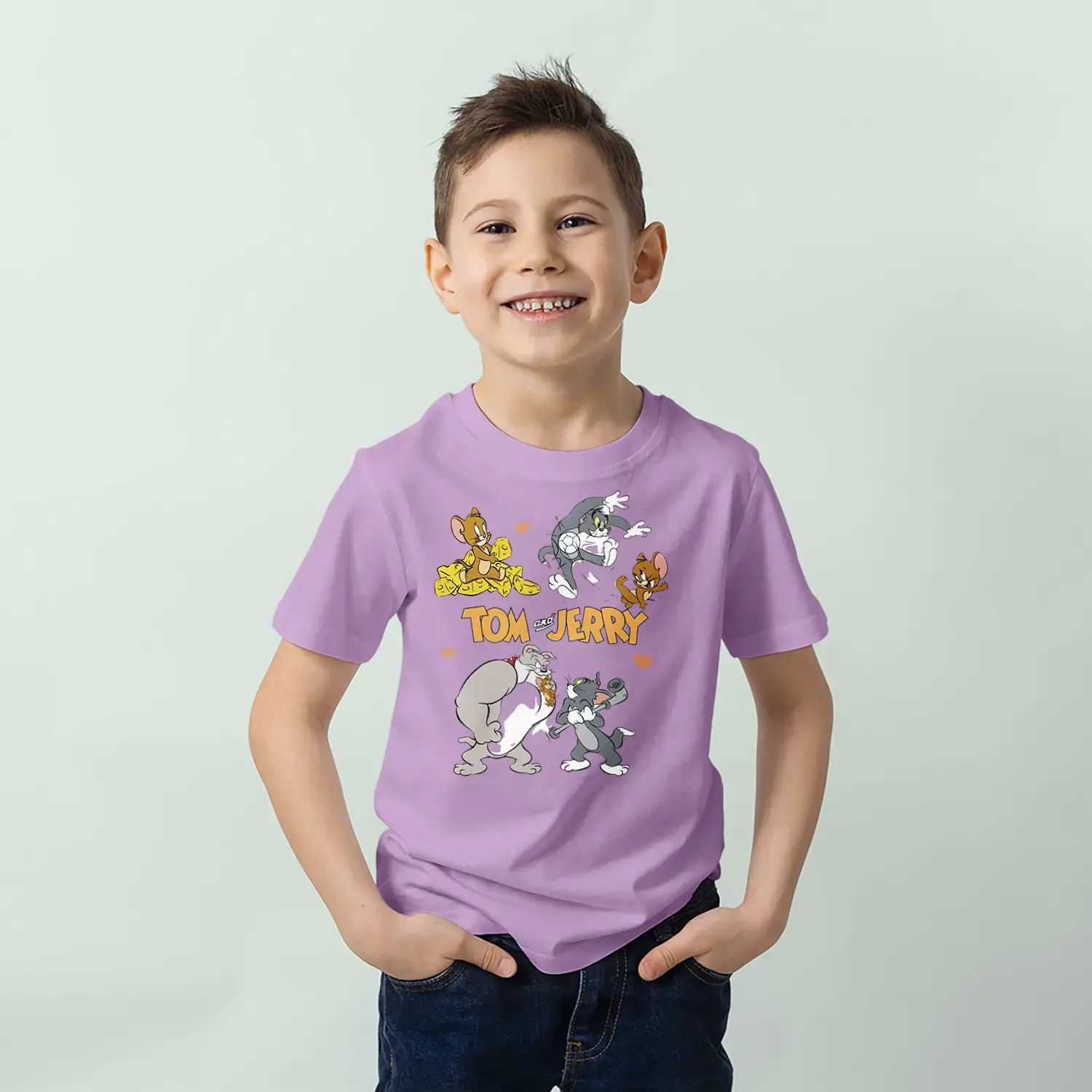Kedi ve Fare Karakter Erkek Çocuk Tişört