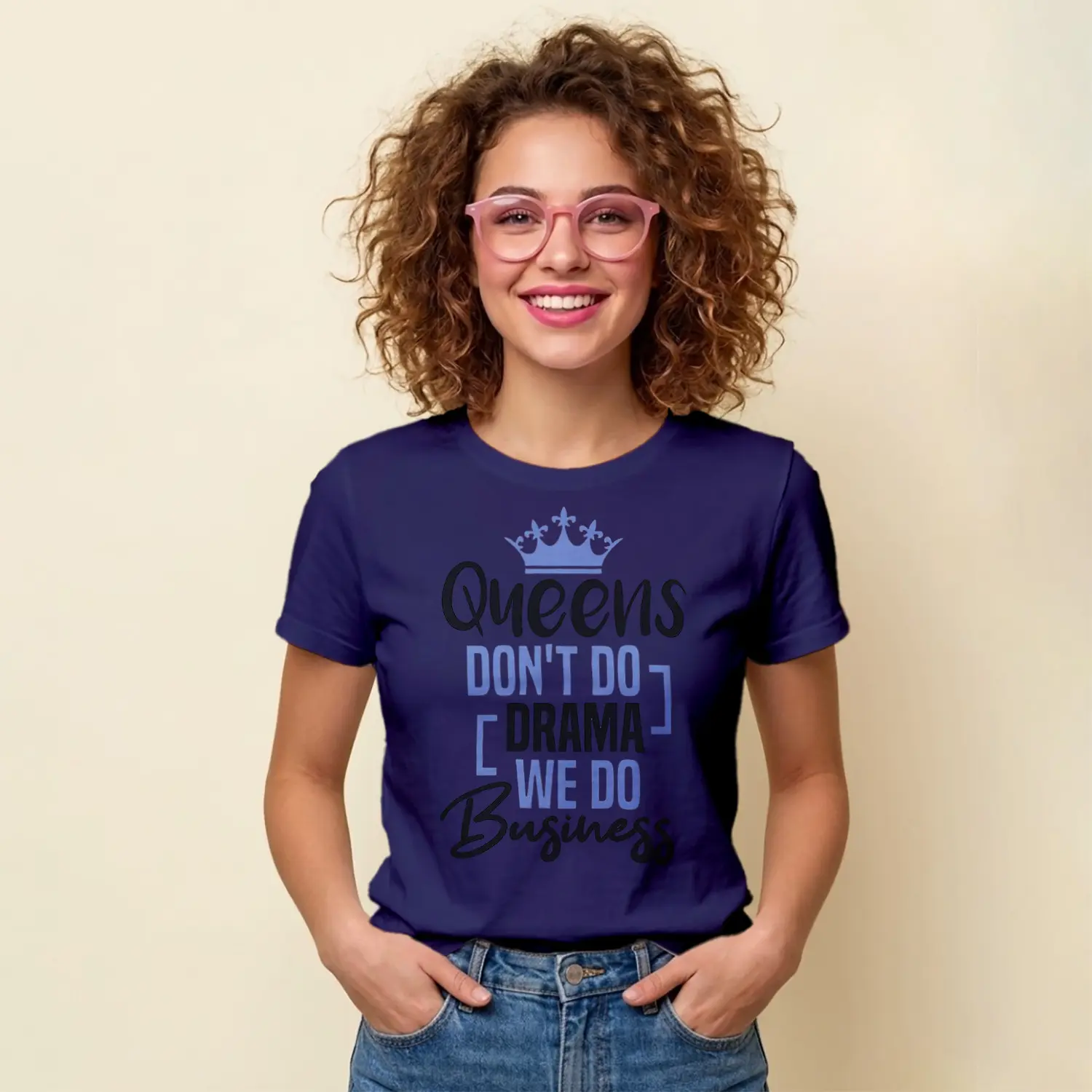 Kraliçeler Drama Değil Başarı Odaklı Baskılı Kadın Tişört