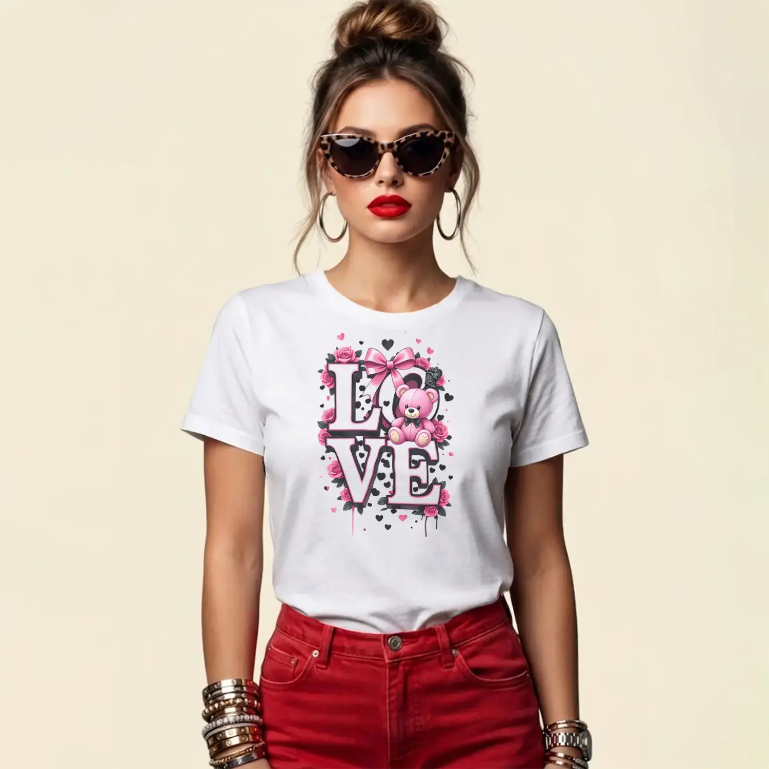 Love Baskılı Kadın Tişört