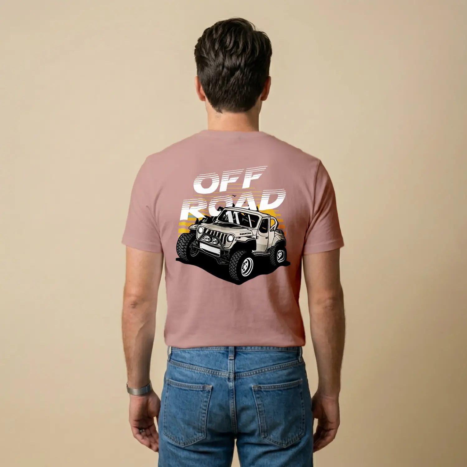 Off Road Jeep 4x4 Arazi Aracı Baskılı Erkek Tişört