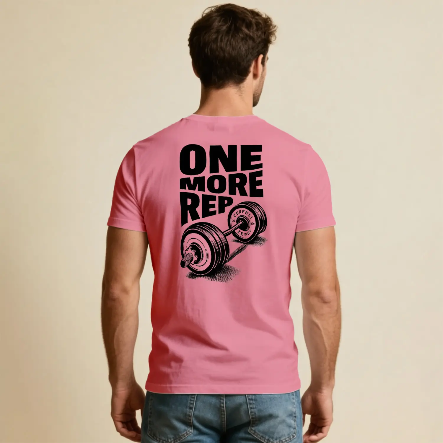 One More Rep Halter Fitness Baskılı Erkek Tişört