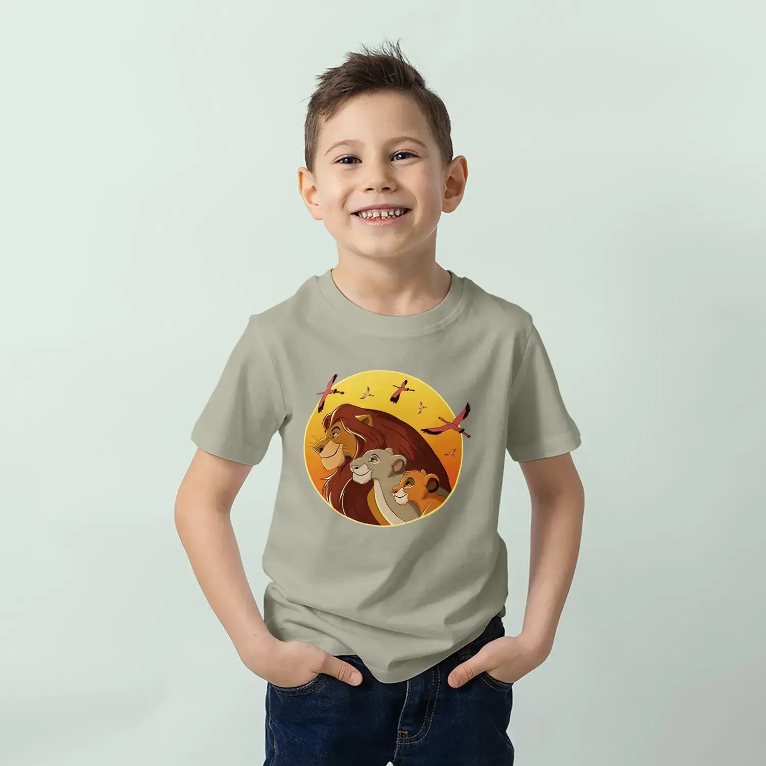 Orman Krali Ailesi Baskılı Erkek Çocuk Tişörtü