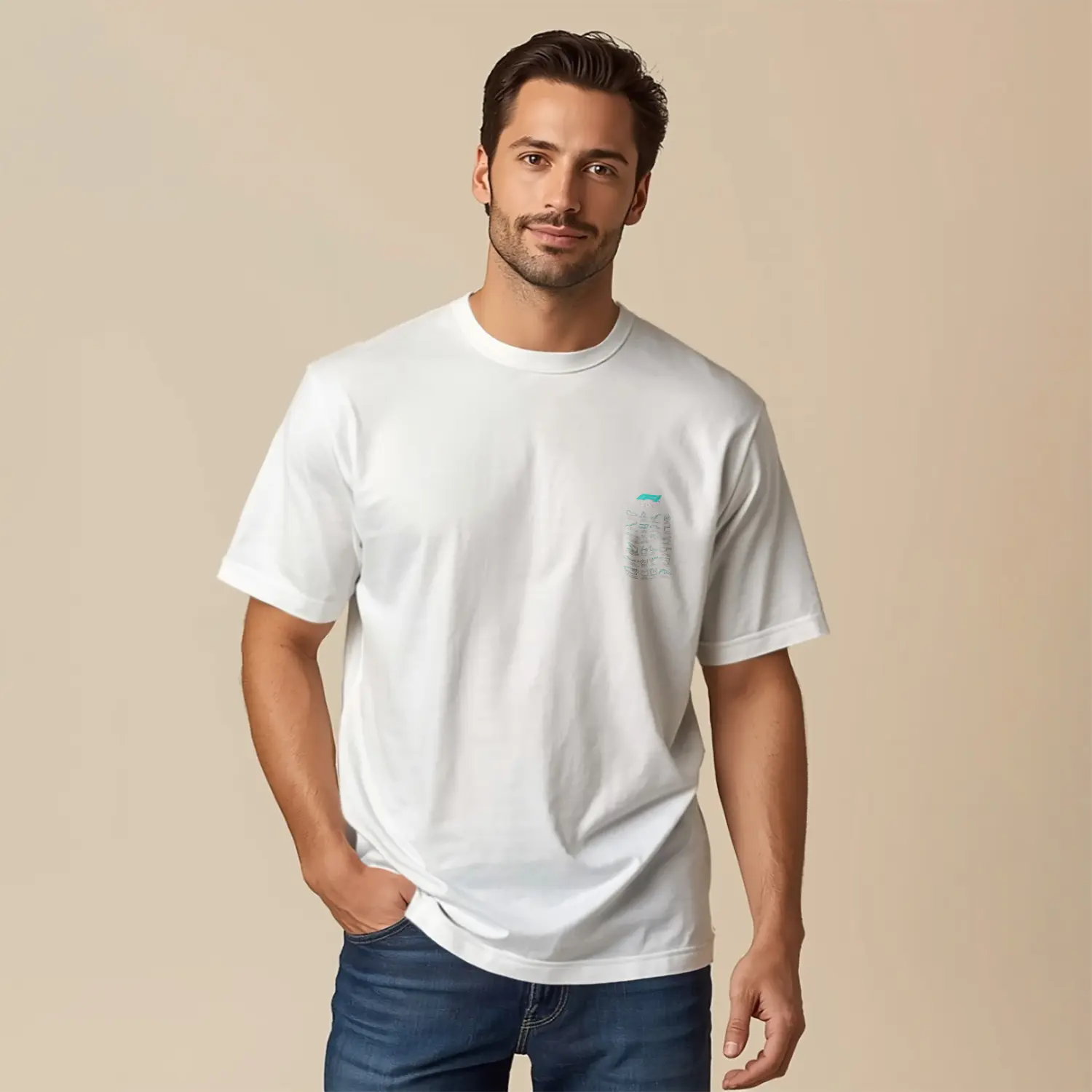 Retro Tasarim Yolu Haritasi Baskılı Erkek Tişörtü