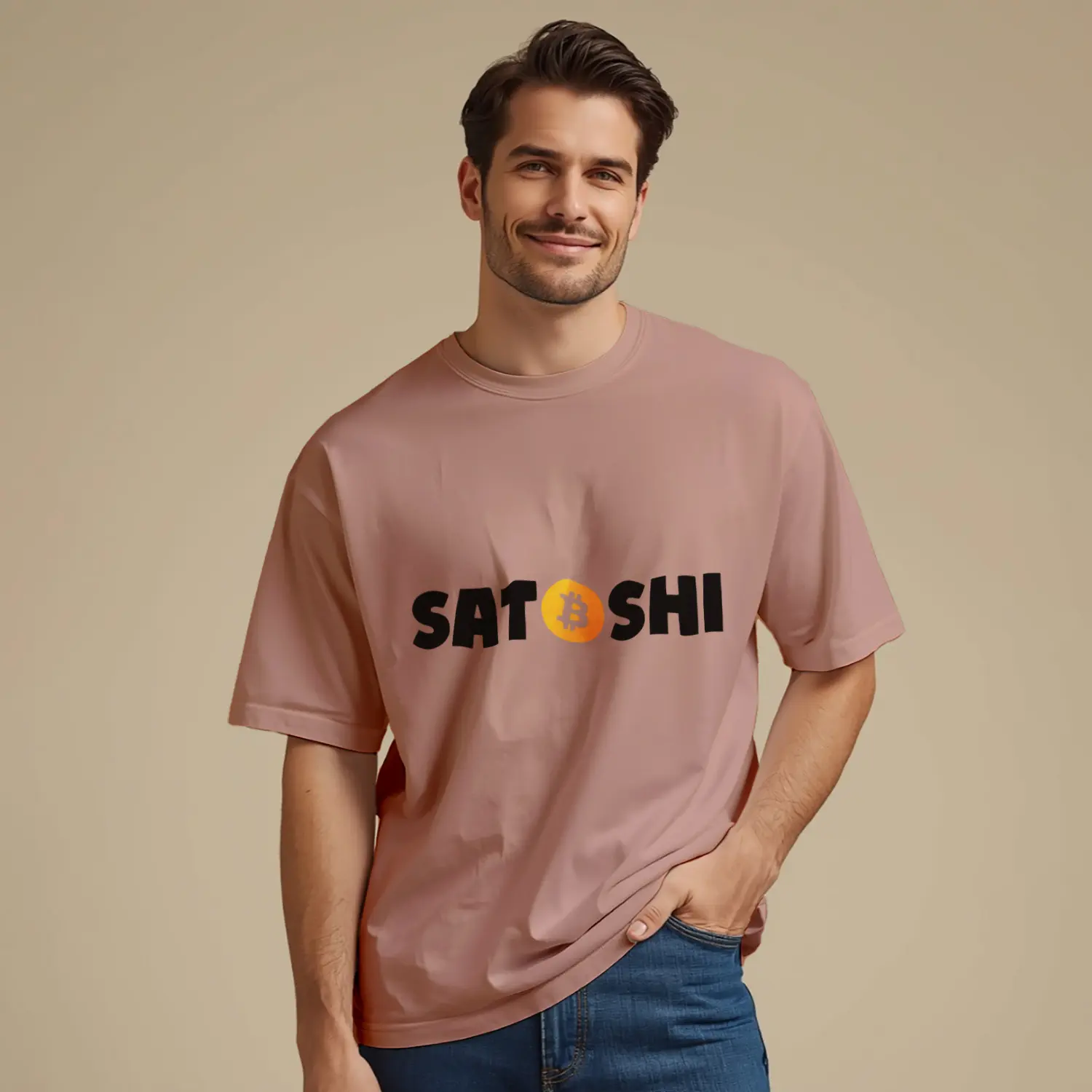 Retro Stil Kripto Simgeli Baskılı Erkek Tişört