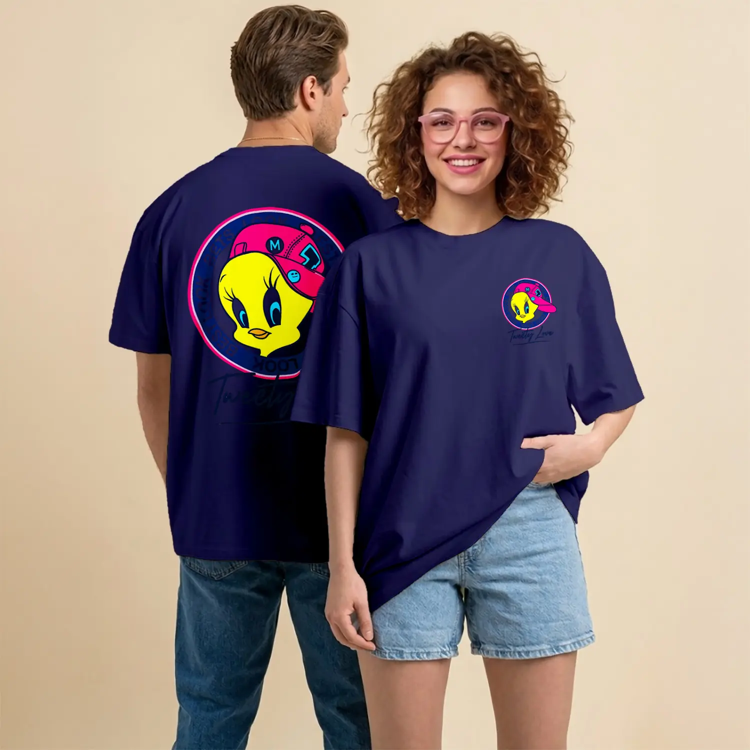 Sarı Kuş Çizgi Film Karakteri Tweety Love Best Look Baskılı Unisex Tişört